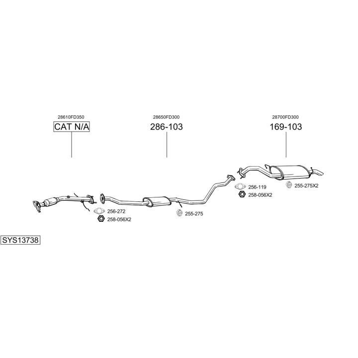 Išmetimo sistema BOSAL SYS13738