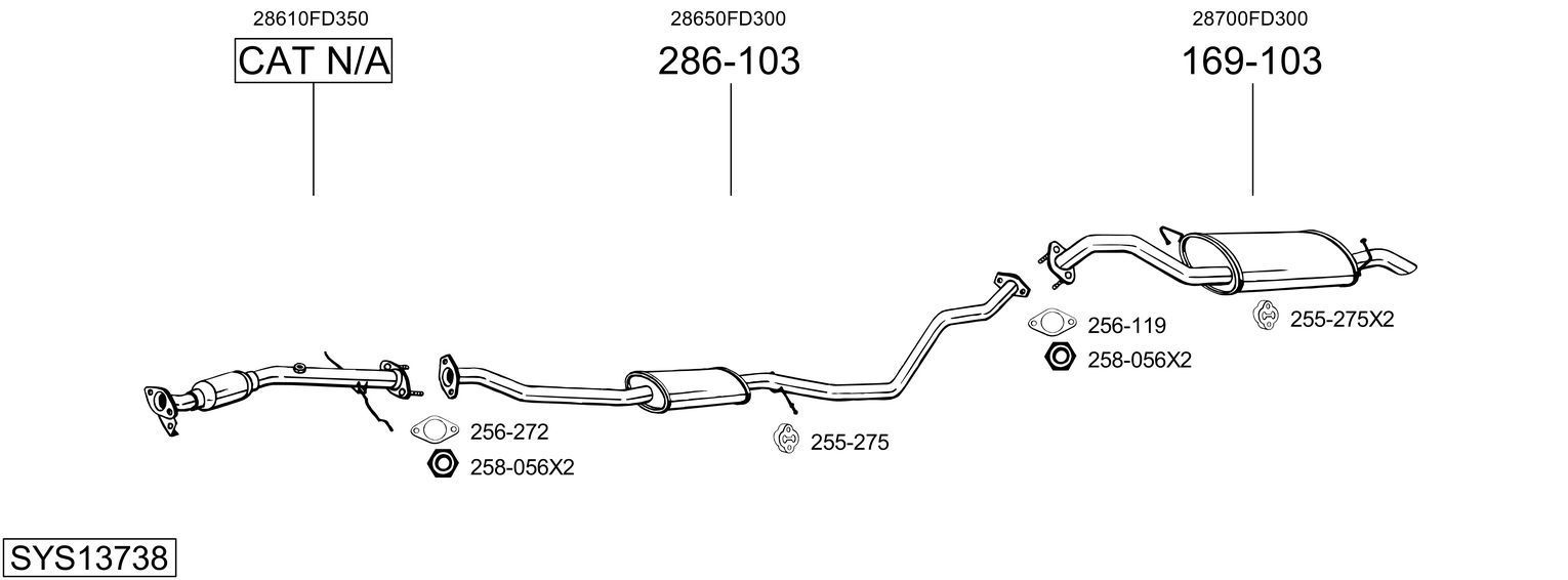 Išmetimo sistema BOSAL SYS13738