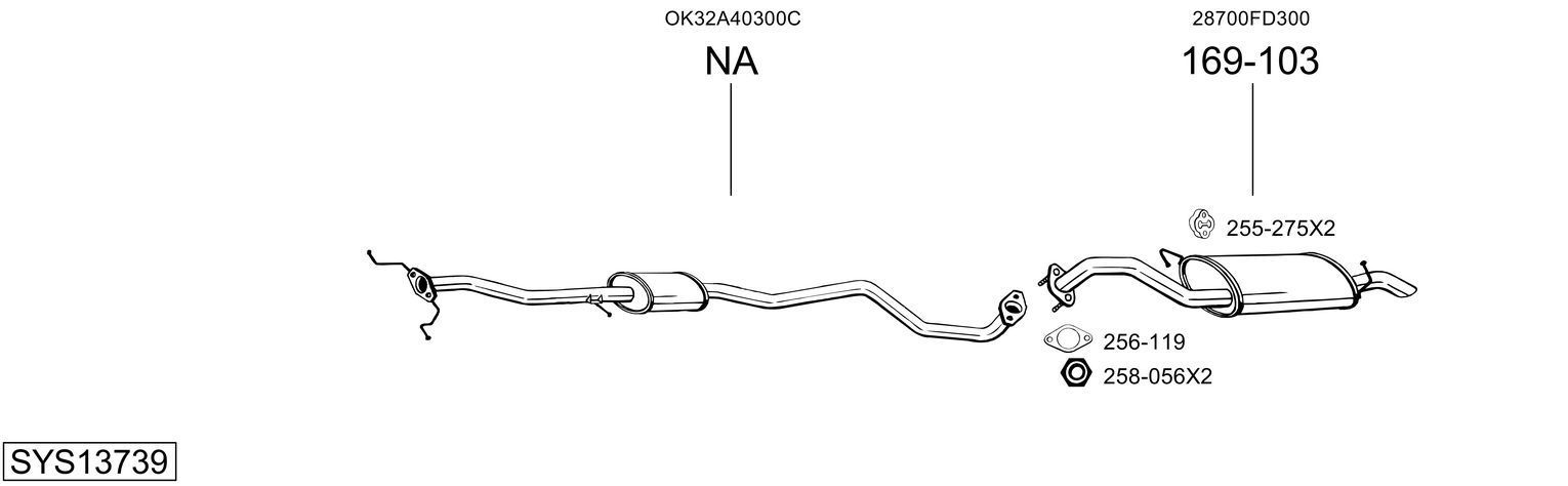 Išmetimo sistema BOSAL SYS13739
