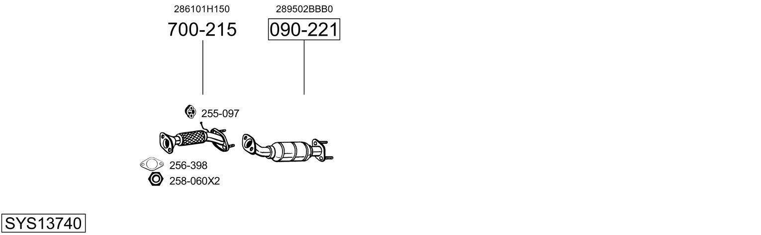 Išmetimo sistema BOSAL SYS13740