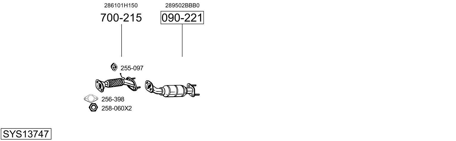 Išmetimo sistema BOSAL SYS13747
