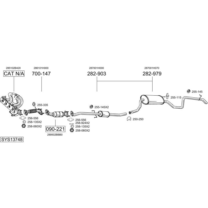Išmetimo sistema BOSAL SYS13748