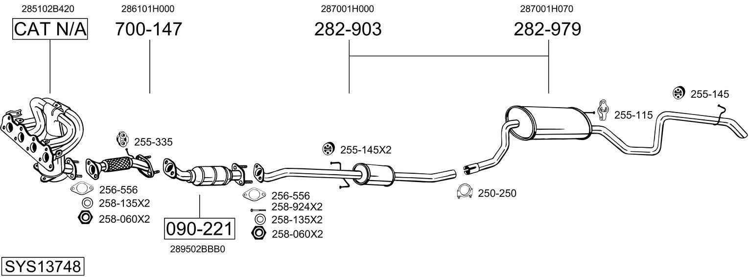Išmetimo sistema BOSAL SYS13748