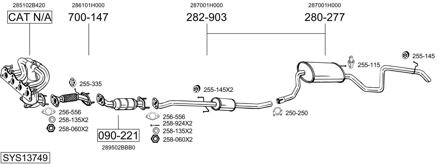 Išmetimo sistema BOSAL SYS13749