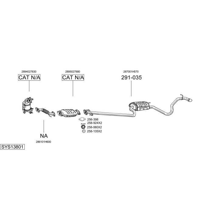 Išmetimo sistema BOSAL SYS13801