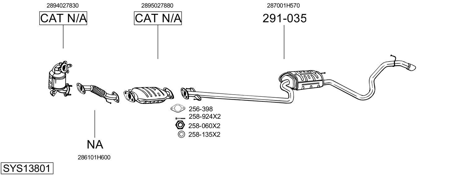 Išmetimo sistema BOSAL SYS13801