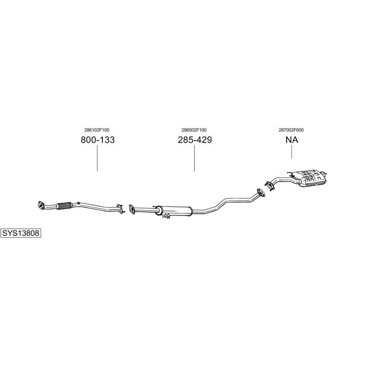 Išmetimo sistema BOSAL SYS13808