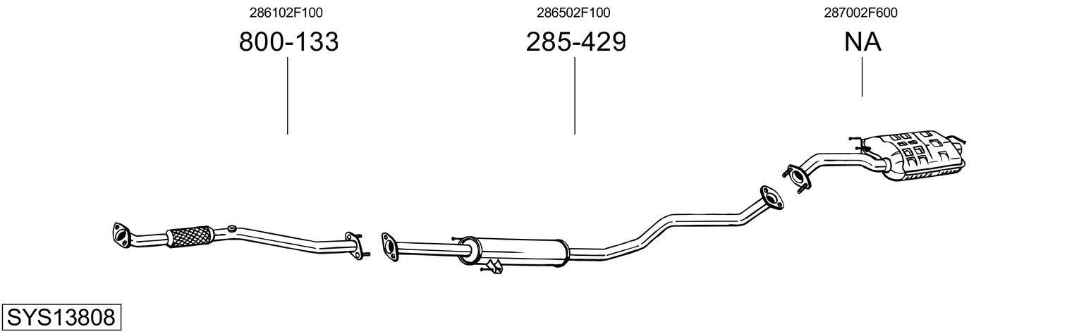 Išmetimo sistema BOSAL SYS13808