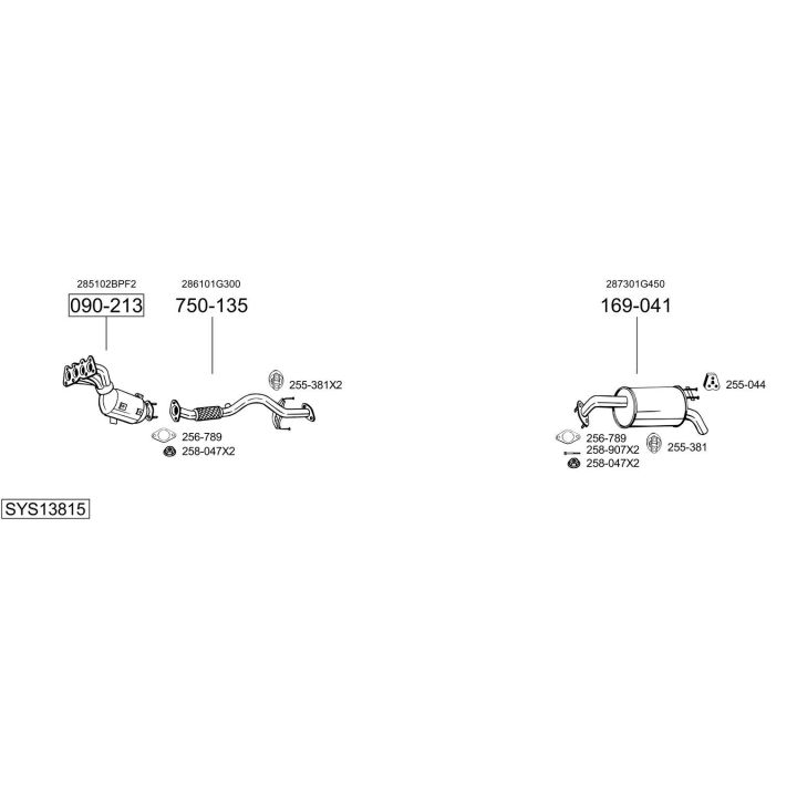 Išmetimo sistema BOSAL SYS13815