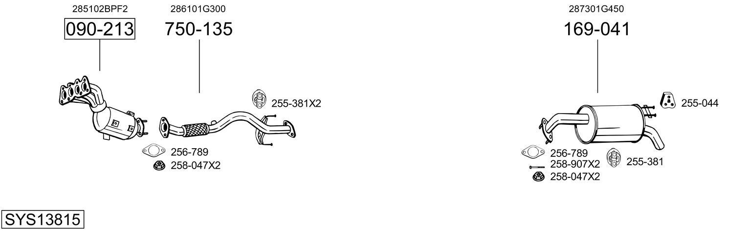 Išmetimo sistema BOSAL SYS13815