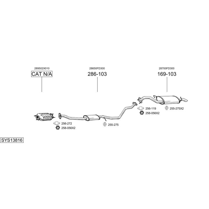 Išmetimo sistema BOSAL SYS13816