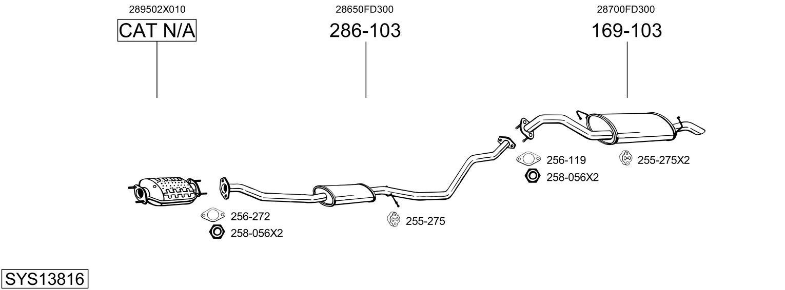 Išmetimo sistema BOSAL SYS13816