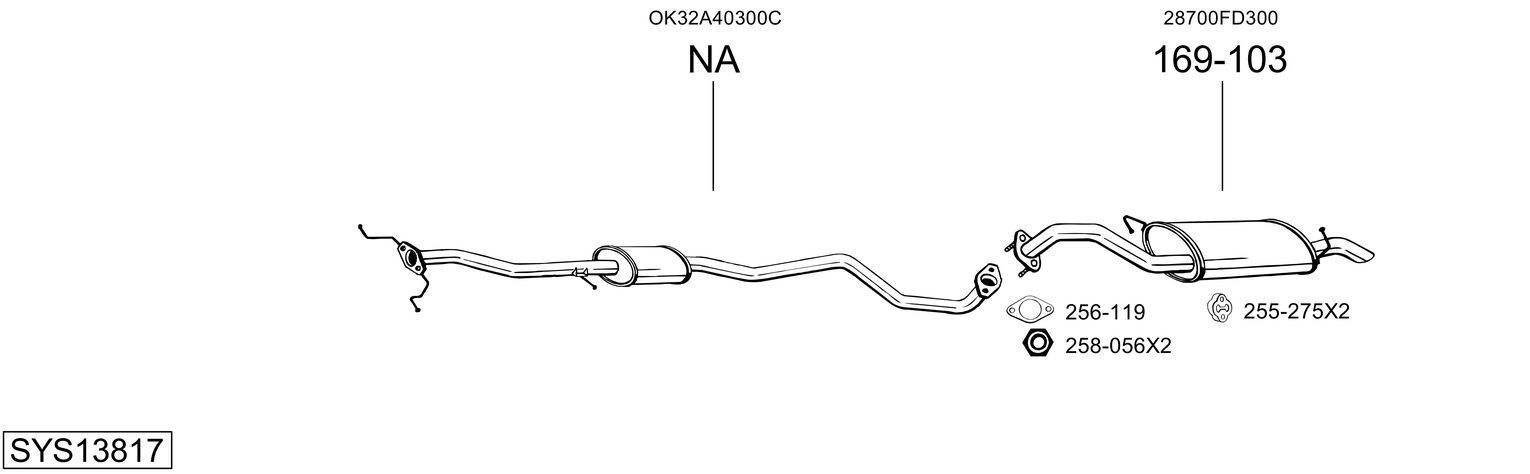 Išmetimo sistema BOSAL SYS13817