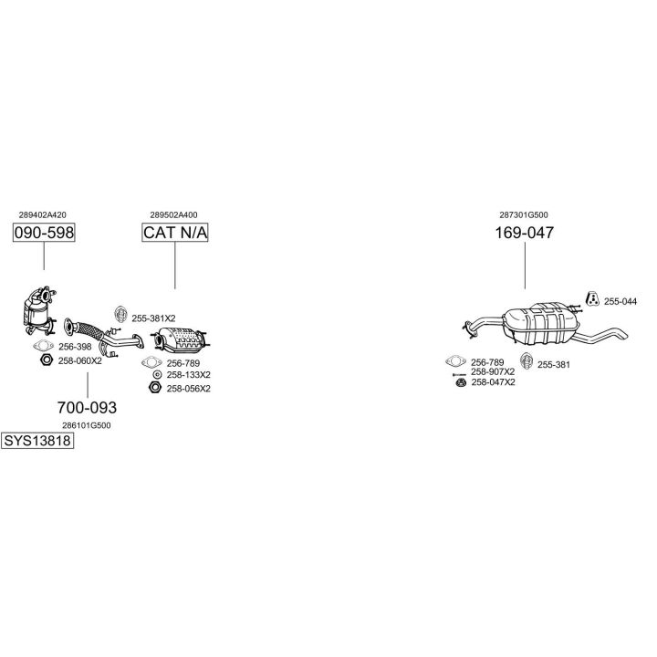 Išmetimo sistema BOSAL SYS13818
