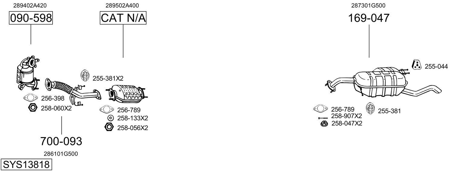 Išmetimo sistema BOSAL SYS13818