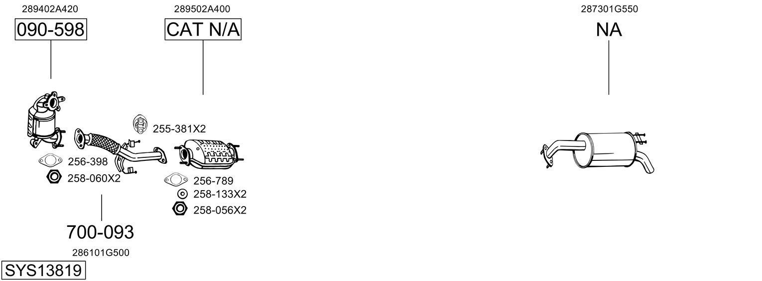 Išmetimo sistema BOSAL SYS13819