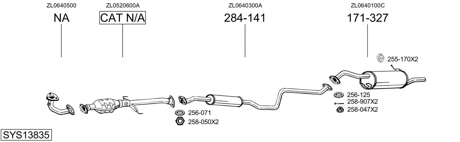 Išmetimo sistema BOSAL SYS13835