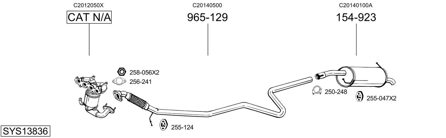 Išmetimo sistema BOSAL SYS13836
