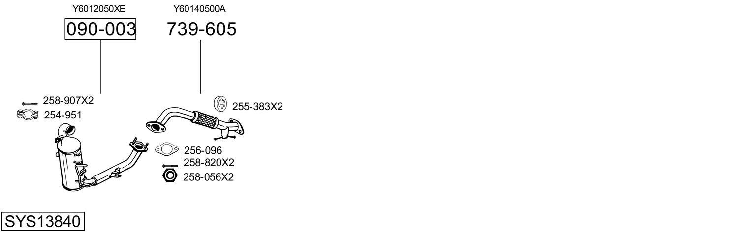 Išmetimo sistema BOSAL SYS13840