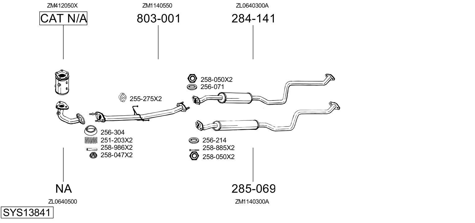 Išmetimo sistema BOSAL SYS13841