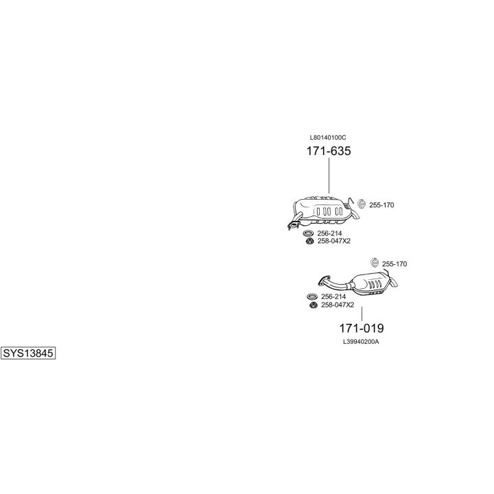 Išmetimo sistema BOSAL SYS13845