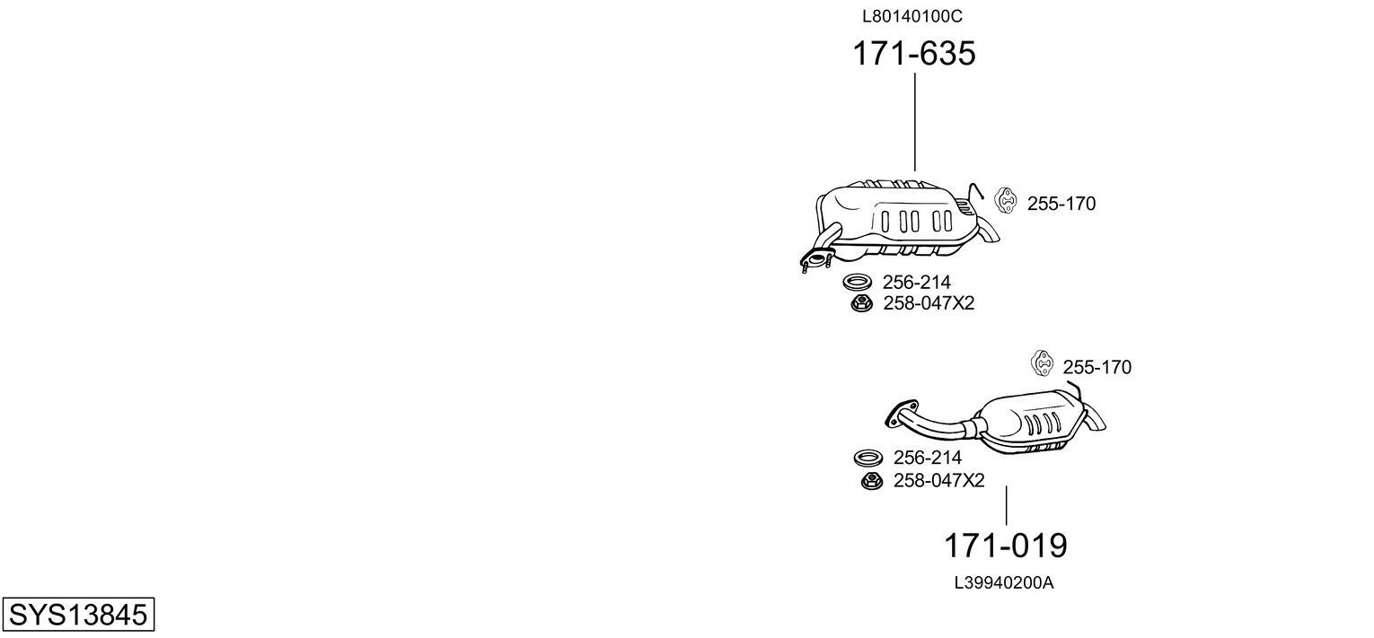 Išmetimo sistema BOSAL SYS13845