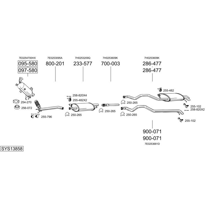 Išmetimo sistema BOSAL SYS13858