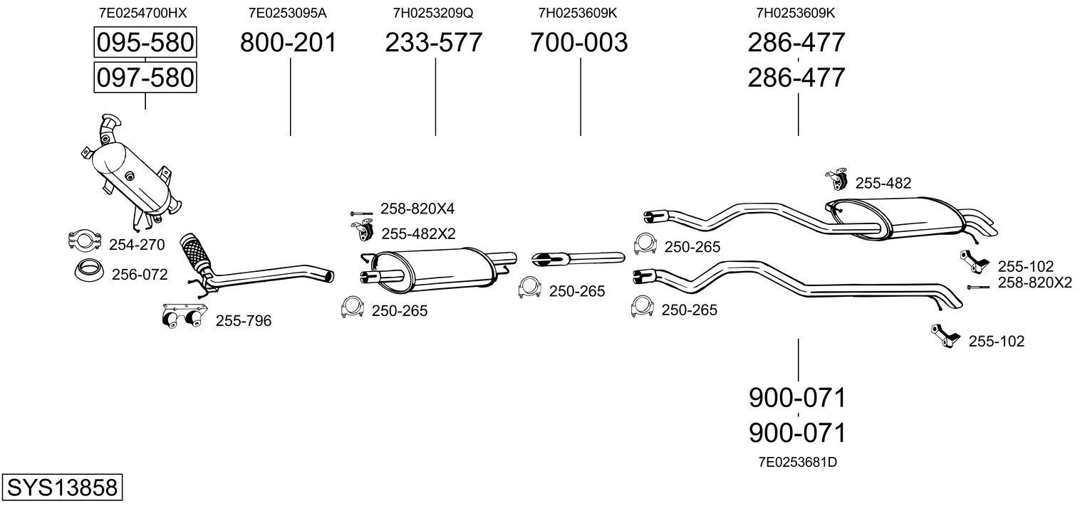 Išmetimo sistema BOSAL SYS13858