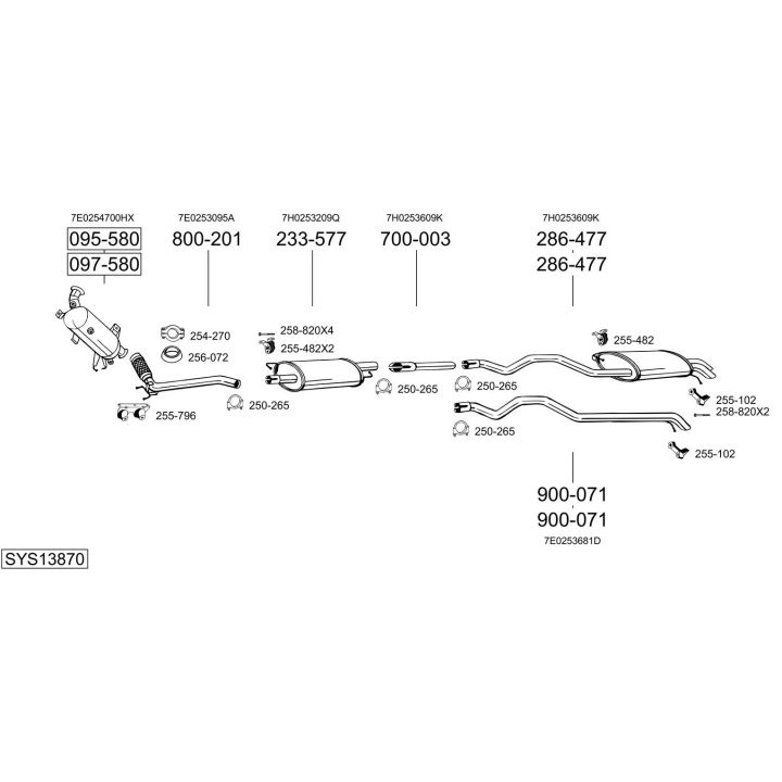Išmetimo sistema BOSAL SYS13870