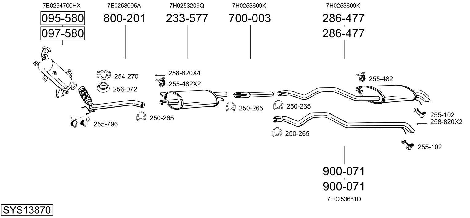 Išmetimo sistema BOSAL SYS13870