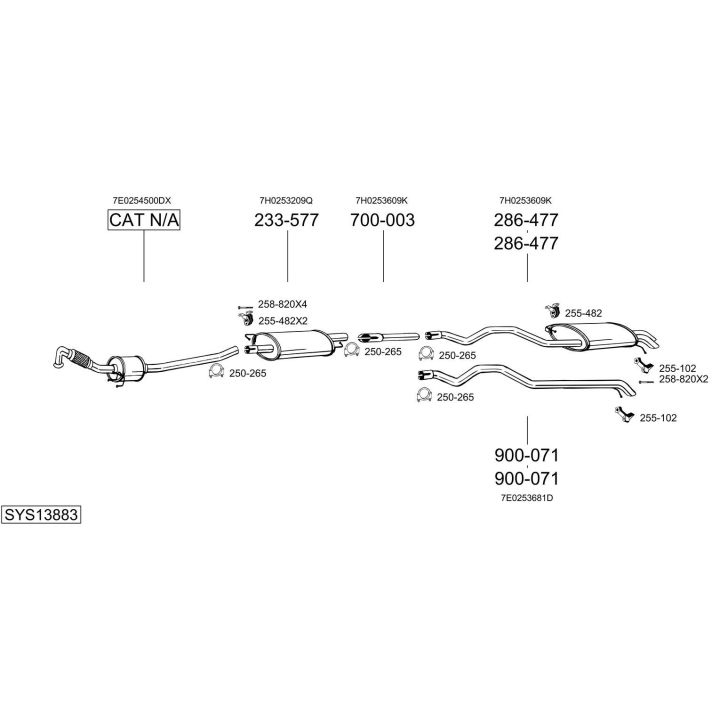 Išmetimo sistema BOSAL SYS13883