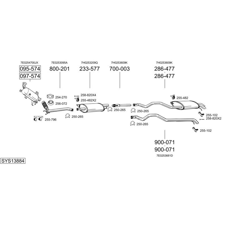 Išmetimo sistema BOSAL SYS13884