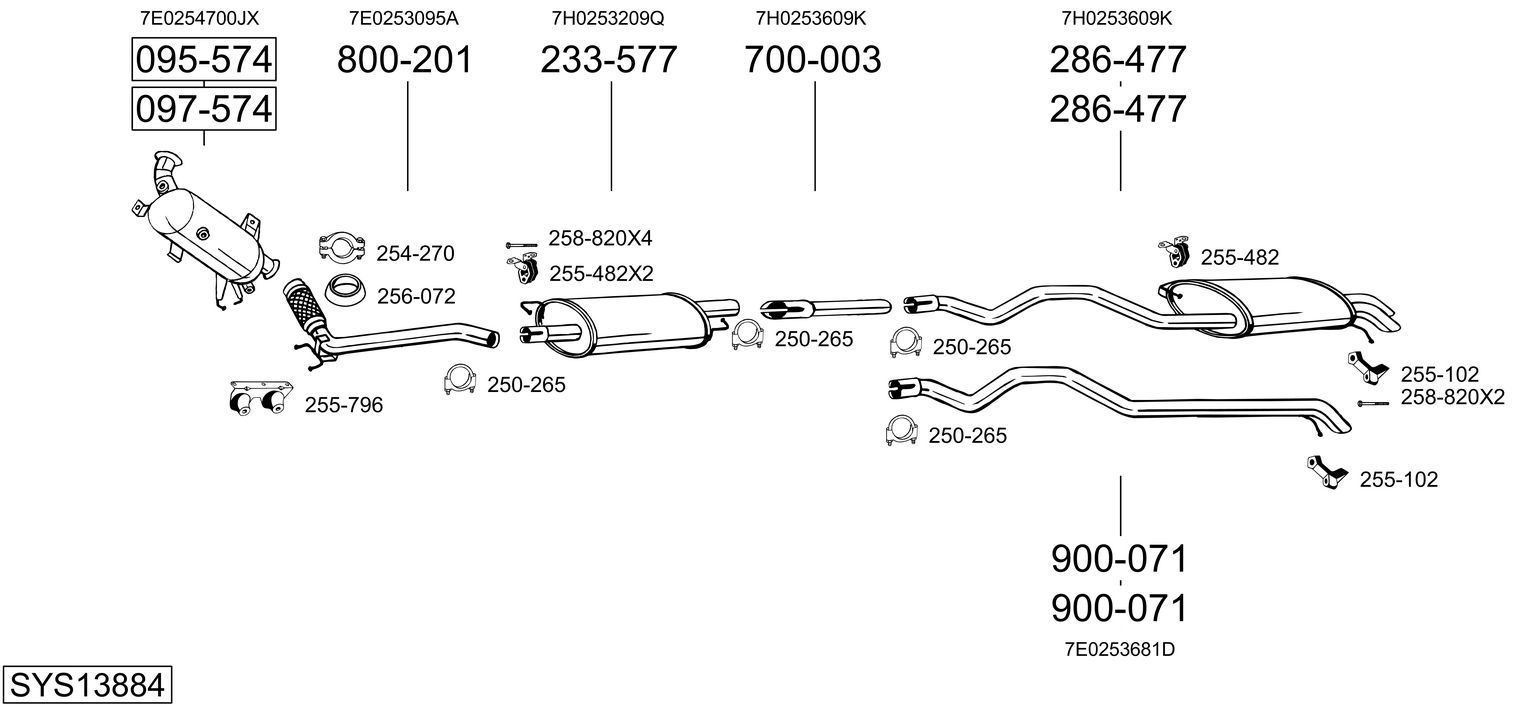 Išmetimo sistema BOSAL SYS13884