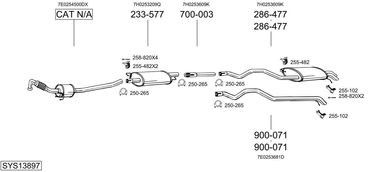 Išmetimo sistema BOSAL SYS13897