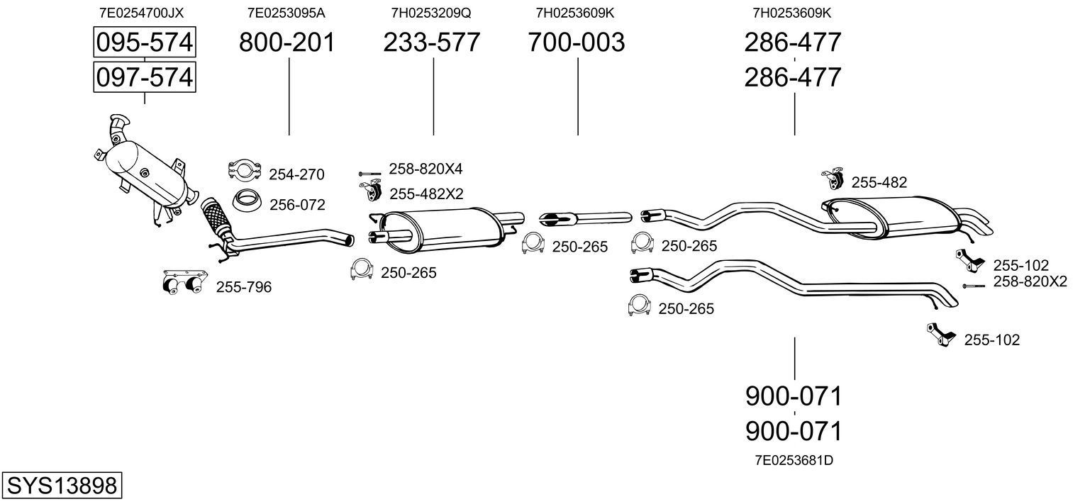 Išmetimo sistema BOSAL SYS13898