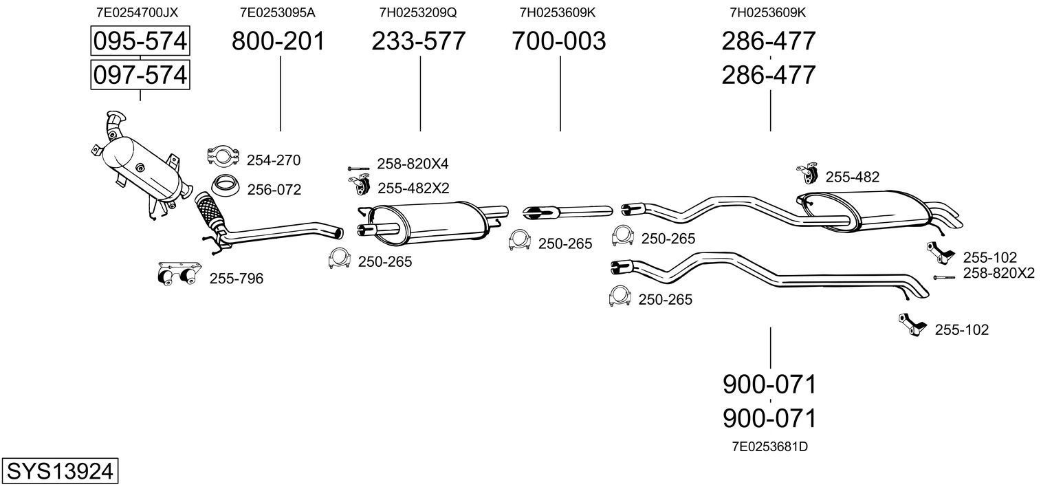 Išmetimo sistema BOSAL SYS13924