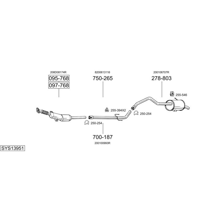 Išmetimo sistema BOSAL SYS13951