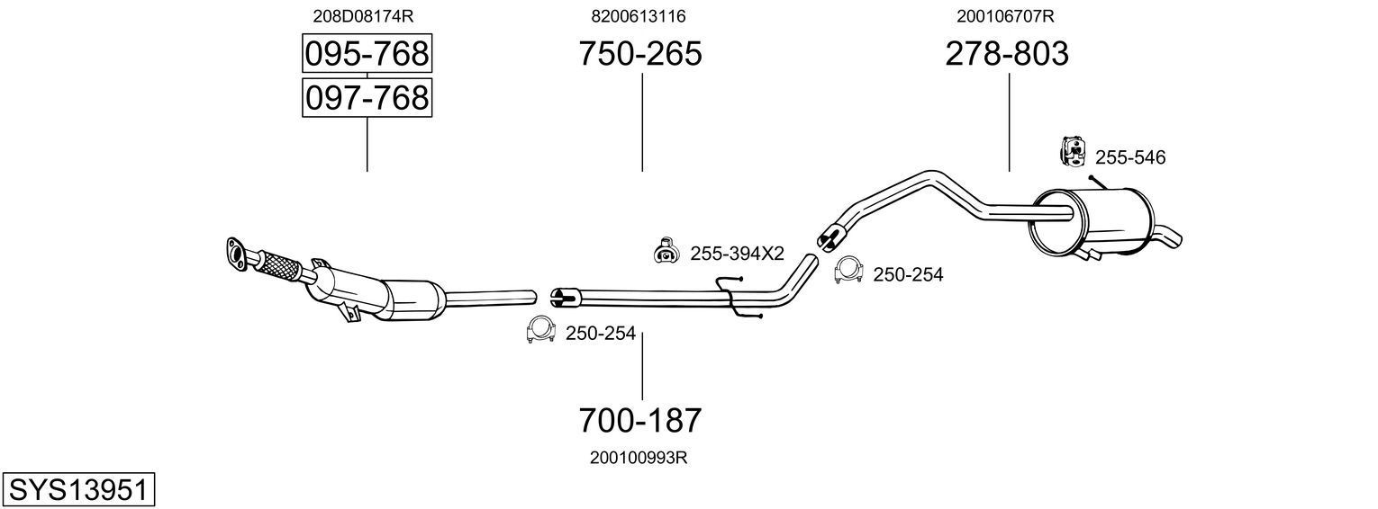 Išmetimo sistema BOSAL SYS13951