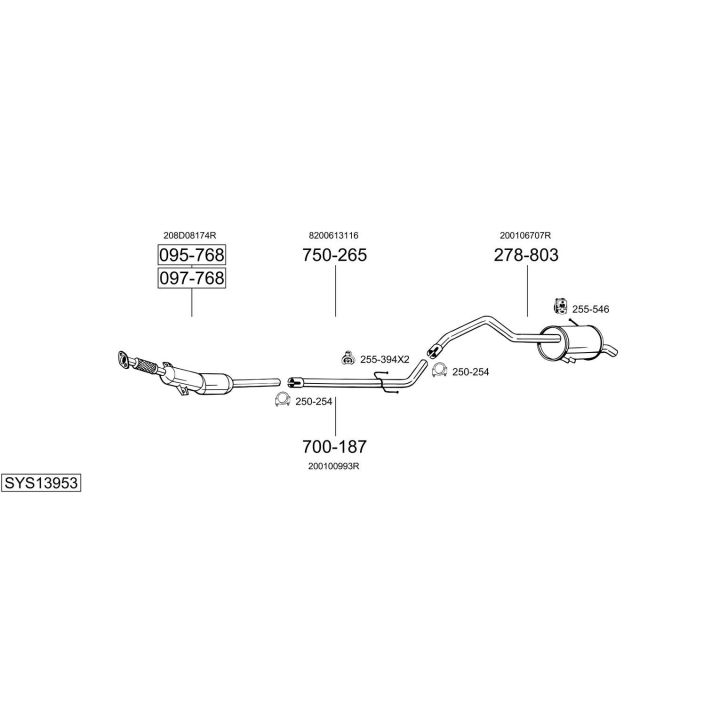 Išmetimo sistema BOSAL SYS13953
