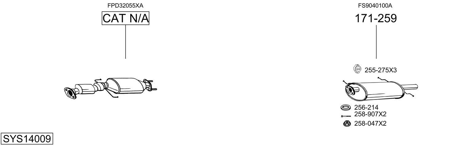 Išmetimo sistema BOSAL SYS14009