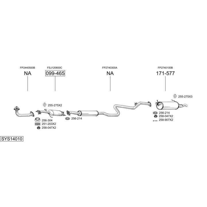 Išmetimo sistema BOSAL SYS14010