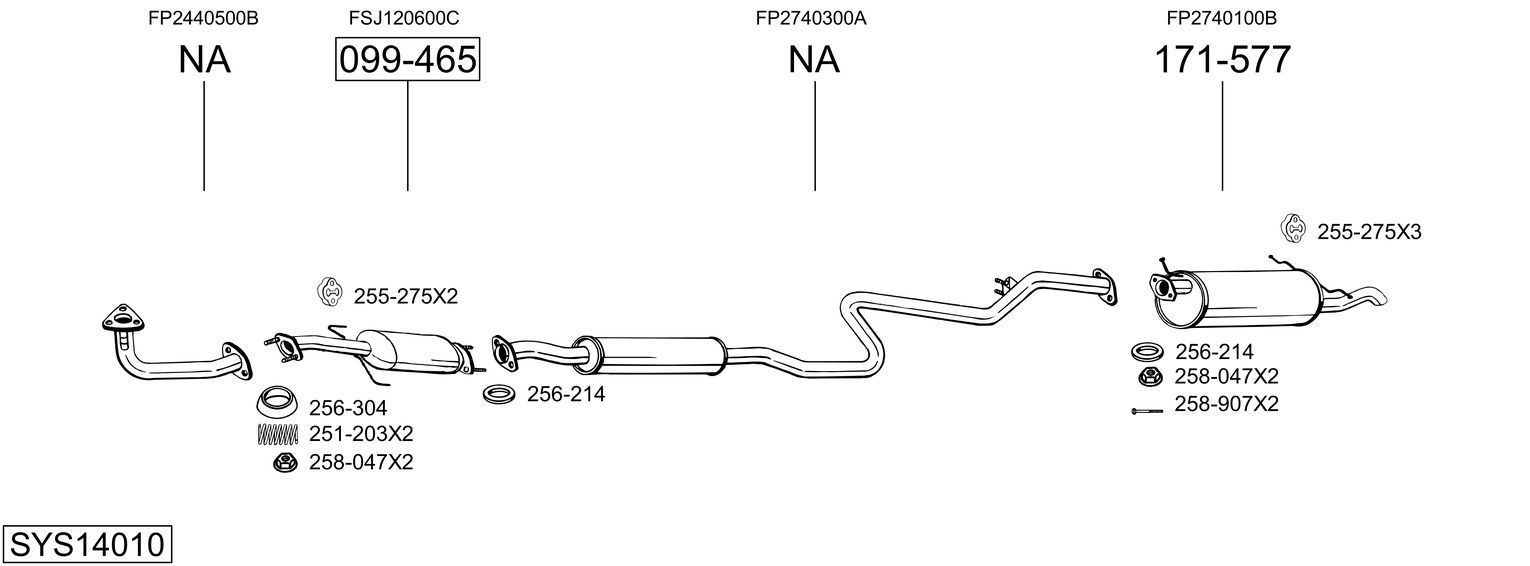 Išmetimo sistema BOSAL SYS14010
