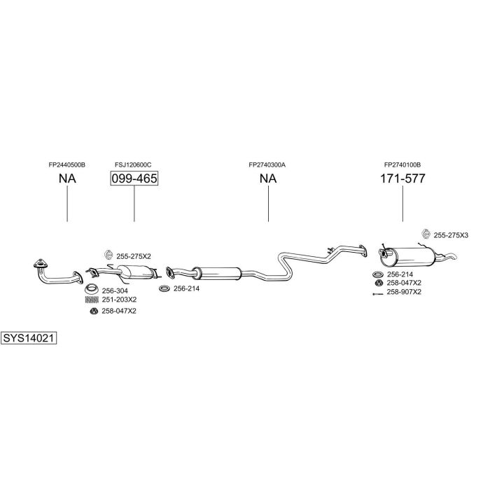 Išmetimo sistema BOSAL SYS14021