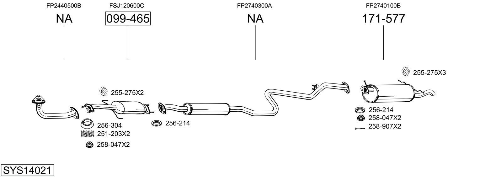 Išmetimo sistema BOSAL SYS14021