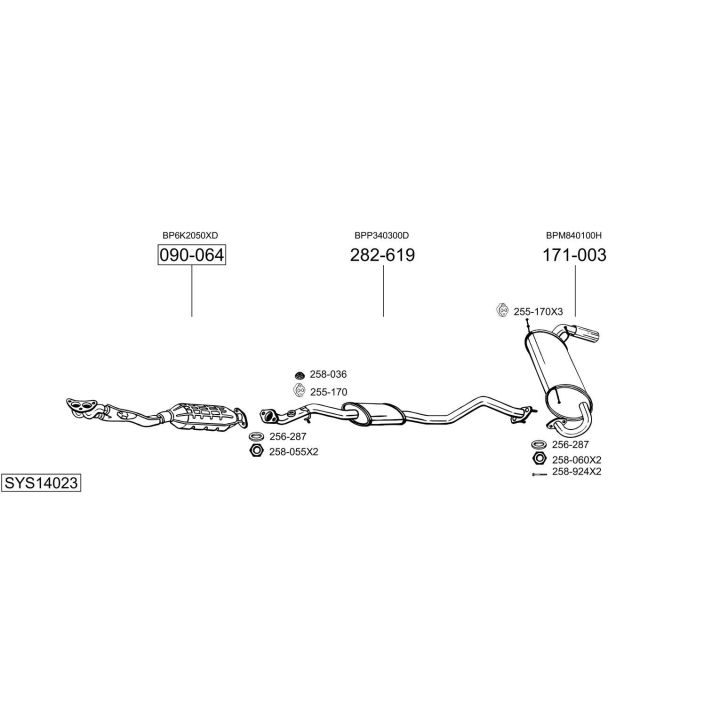 Išmetimo sistema BOSAL SYS14023