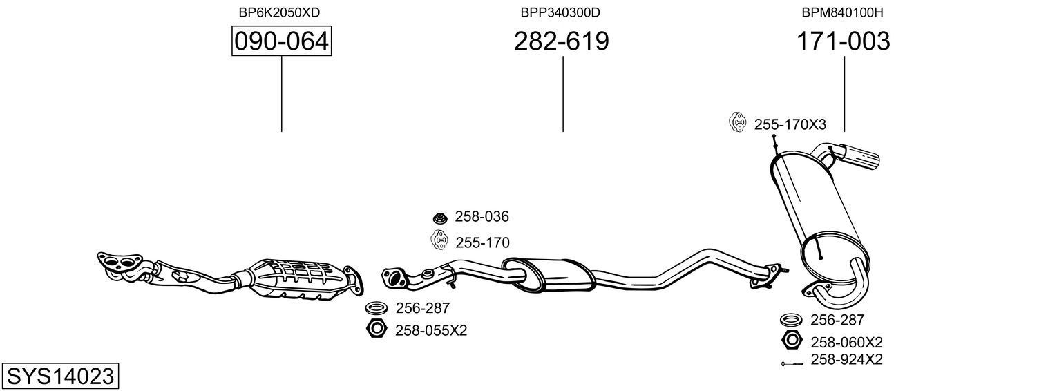 Išmetimo sistema BOSAL SYS14023