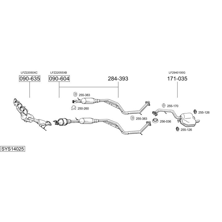 Išmetimo sistema BOSAL SYS14025