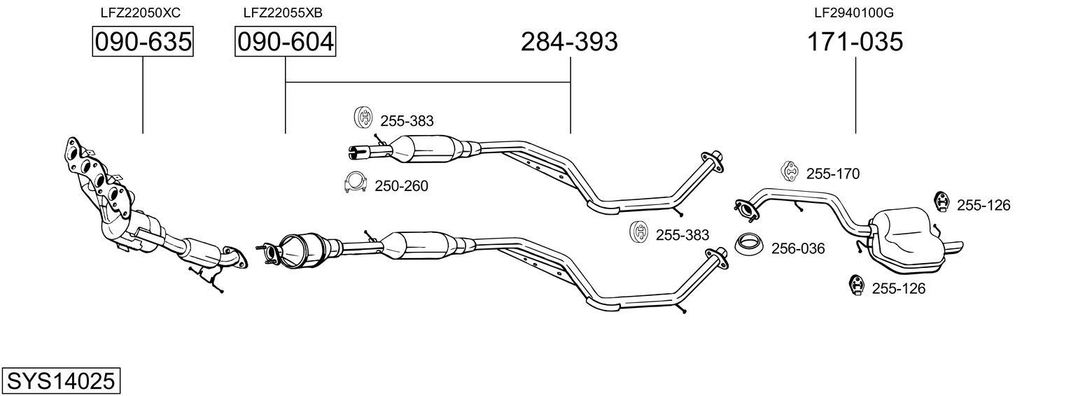Išmetimo sistema BOSAL SYS14025