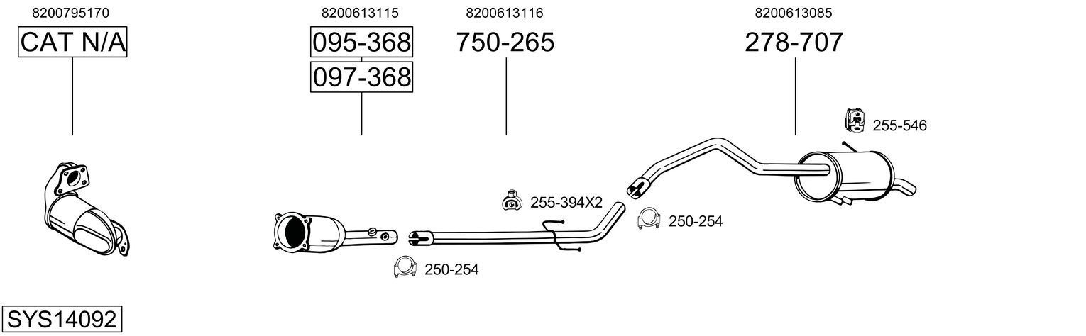Išmetimo sistema BOSAL SYS14092
