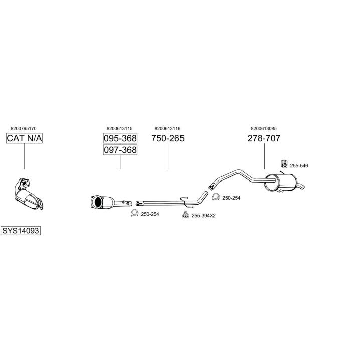 Išmetimo sistema BOSAL SYS14093